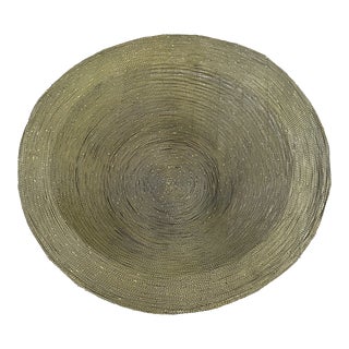 Late 20th Century Oversized Metal Woven Basket For Sale