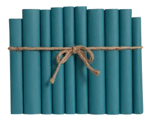 Decorative Books - Turquoise Paper Wrapped Book Bundle - 1 Foot of Blue Books
