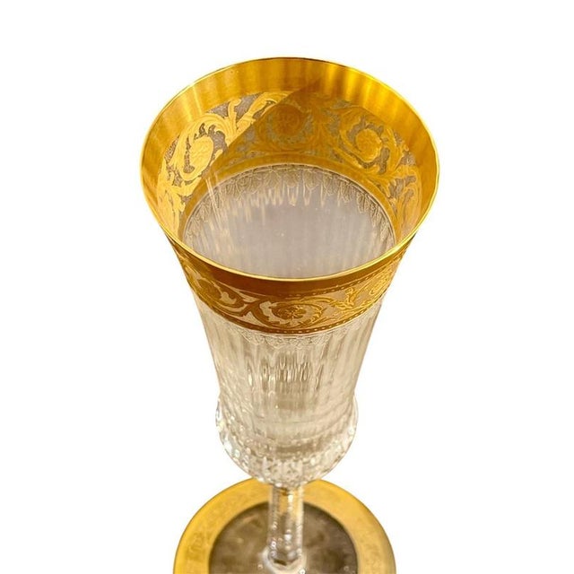 Thistle Champagne Flutes from Saint Louis, Set of 9 For Sale - Image 5 of 9
