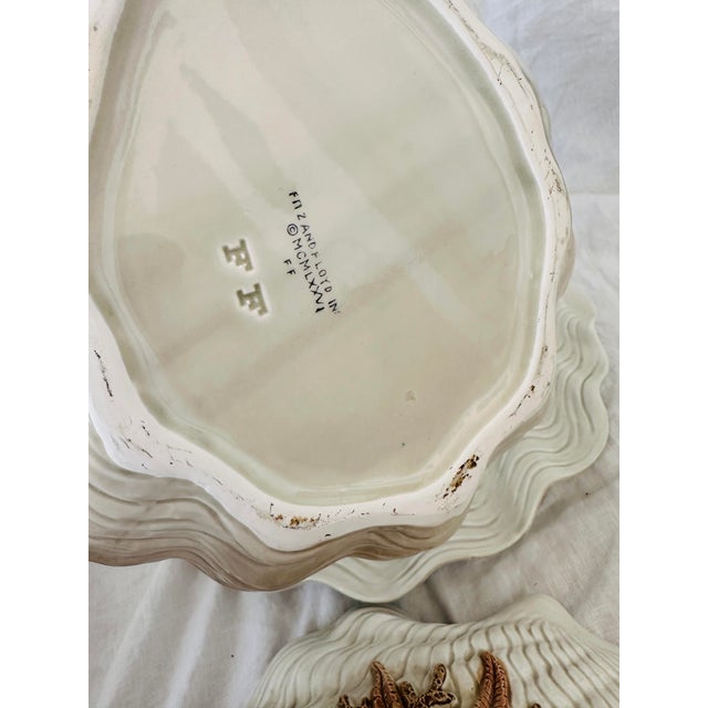 Fitz & Floyd "Shell" Soup Tureen W/Lid, Laddle, & Underplate a Set For Sale - Image 12 of 12