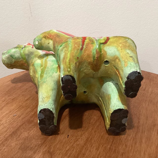 Circa 1960 Italian Gil Etruschi Ivo De Saint Pair of Red and Ochre Horse For Sale - Image 10 of 11