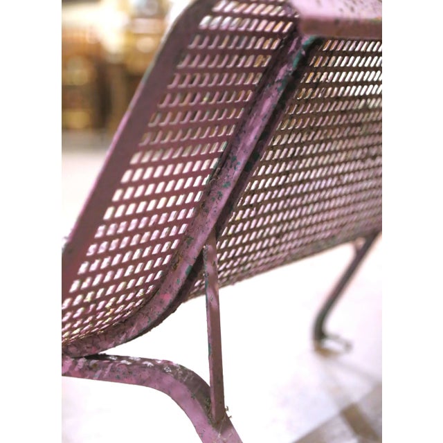 Early 20th Century Early 20th Century French Painted Iron Garden Bench With Perforated Seat For Sale - Image 5 of 7