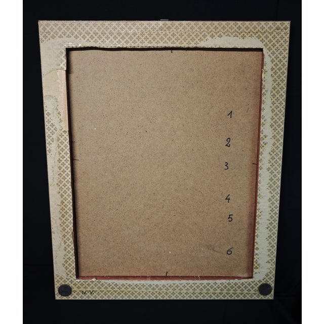 Blue Emilio Notte, Expressionist Figure, Oil Painting on Cardboard, 1960s, Framed For Sale - Image 8 of 13