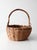 Brown Vintage Woven Gathering Basket With Bamboo Handle For Sale - Image 8 of 13