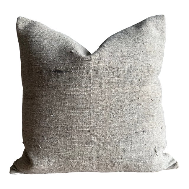 Vintage Rug Pillow Cover With Original Seams For Sale