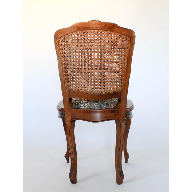 Vintage Italian Double Caned Side Chair For Sale - Image 4 of 13