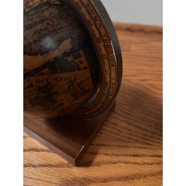 Wood Vintage Old World Globe Book Ends Made in Italy For Sale - Image 7 of 8