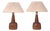 Einar Johansen, Table Lamps, Amber Glazed Stoneware, Denmark, 1960s For Sale