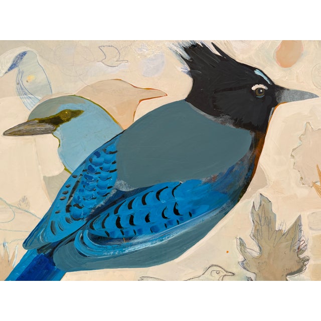 "Jays Today" a Bird Painting by LWren Walraven For Sale In Santa Fe - Image 6 of 7
