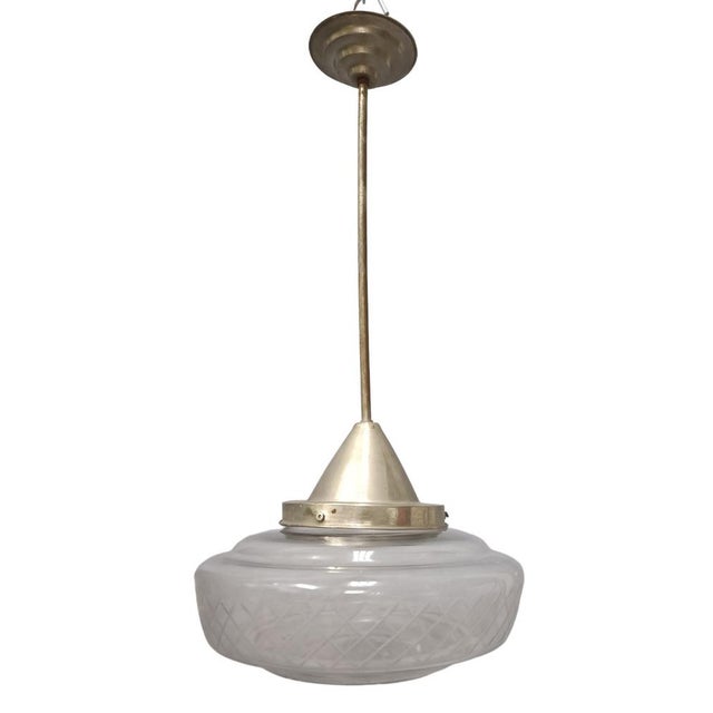 Vintage Art Deco Hanging Lamp For Sale - Image 4 of 5