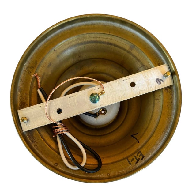 American Circa 1920’s Halophane Style Fluted Shade Ceiling Light For Sale - Image 3 of 3