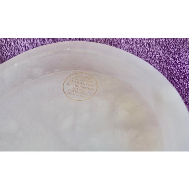Marble Tray White Oval Italian Crafted Volterra Alabaster For Sale - Image 4 of 4