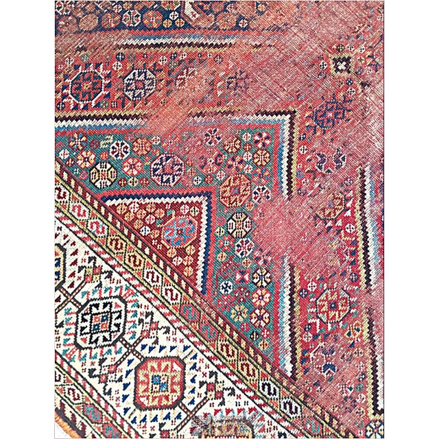 Antique Persian tribal rug from the Southwest province of Fars, hand-knotted by nomadic rug artisans of Khamseh...