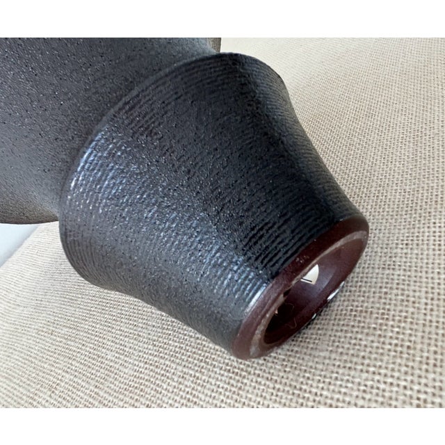 Minimalist Textured Grey "Vase 028" by Nozumi Fujii, Japanese Ceramicist For Sale - Image 9 of 11