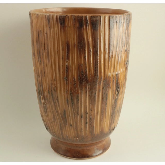 Mid-Century Japanese Artisan Stoneware Vase For Sale - Image 9 of 9