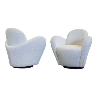 Vladimir Kagan Swivel Lounge Chairs for Directional, a Pair For Sale