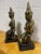 Wood Large Ceramic Mottled Green Buddha’s on Stands- a Pair For Sale - Image 7 of 12