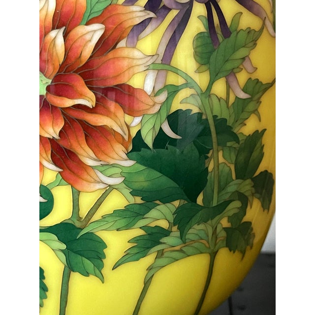 Metal Japanese Cloisonné Vase Ando Jubei with Storage Box For Sale - Image 7 of 16