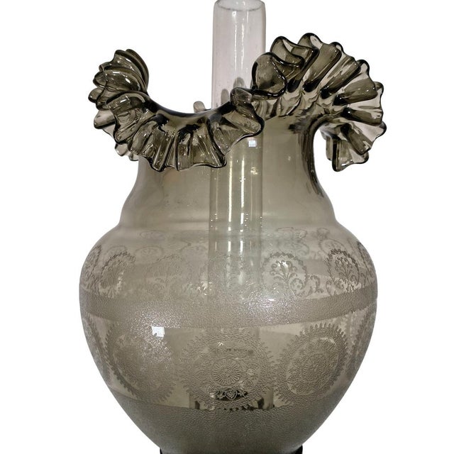 Early 20th Century Decorative Figural Ceramic and Glass Oil Lamp with Pulcinella For Sale - Image 9 of 11