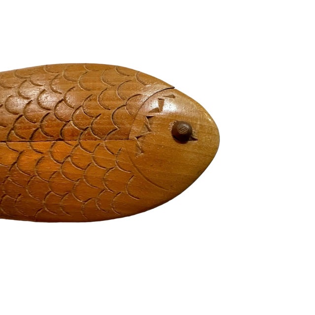 Antique Fish Shaped Handcarved solid wood (Beech Wood), Nutcracker we love the details of the hand-carved scales. This was...