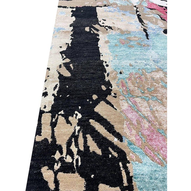Beige Handwoven Modern Abstract Area Rug 4x6 For Sale - Image 8 of 9