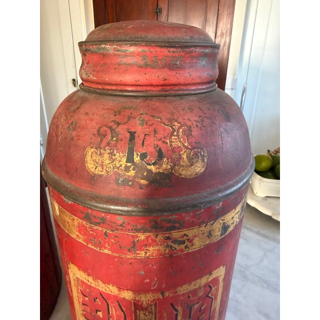 Pair 19th Century Chinese Toleware Tea Canisters For Sale In Los Angeles - Image 6 of 16