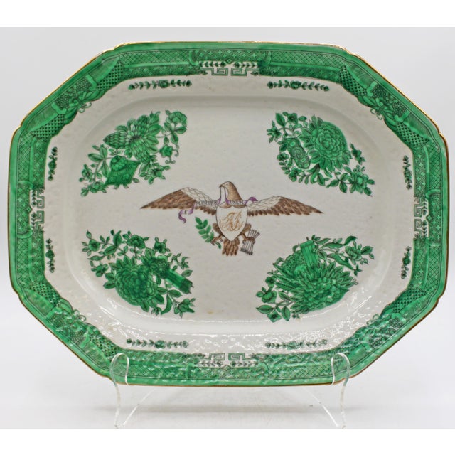 Circa 1912-49 Green Fitzhugh Chinese Export Porcelain Armorial Tureen, Cover, & Undertray For Sale - Image 4 of 14