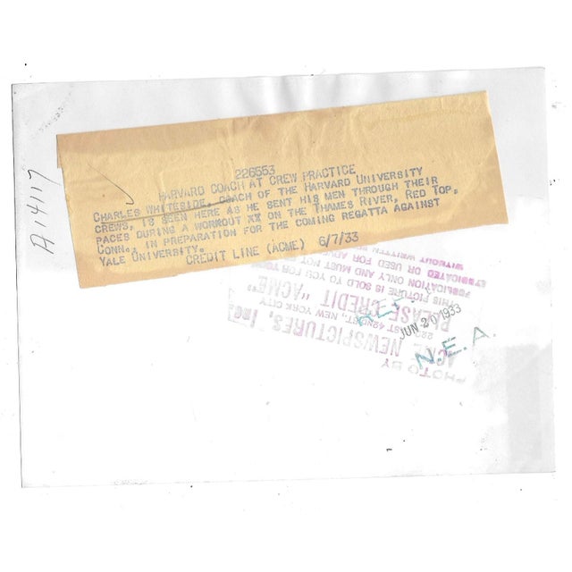 Figurative 1933 Harvard Crew Practice Antique Photograph For Sale - Image 3 of 3