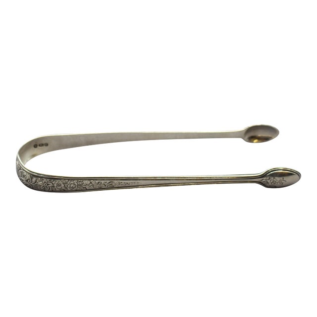 1792 English Sterling Silver George III Period Sugar Tongs For Sale