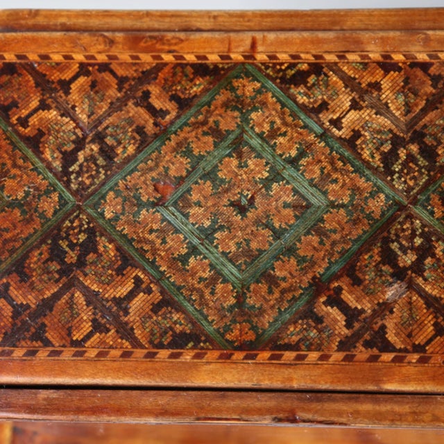 1950s Wood Mosaic Inlaid Cigar Box Vintage European Art Deco For Sale - Image 10 of 11