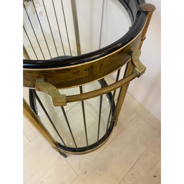 Mastercraft 1970s Bernard Rohne for Mastercraft Acid Etched Bar Cart For Sale - Image 4 of 8