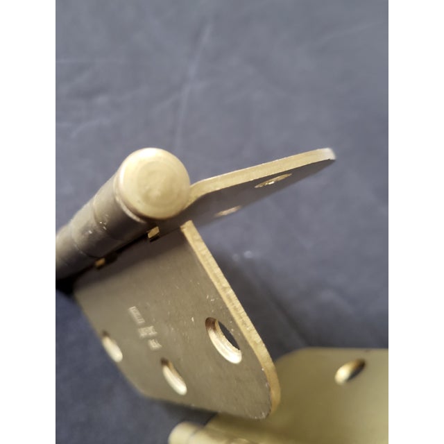 1990s Solid Brass Lawrence u.s.a. Door Hinges Set For Sale - Image 5 of 8