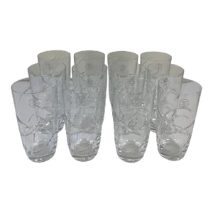 Set of 12 Cut Crystal Water Glasses by Lenox