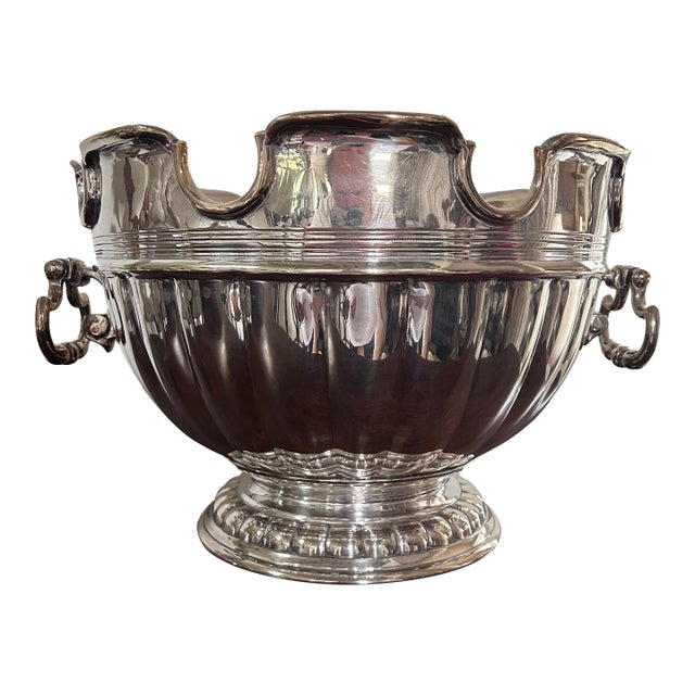 Oversized Mottaheda Winterthur Silver Plated Montieth/Punch Bowl For Sale