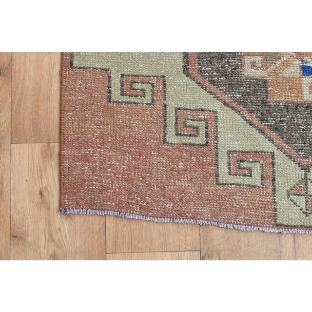 1970s Turkish Oushak Handmade Wool Cotton Orange Runner Rug For Sale - Image 4 of 11