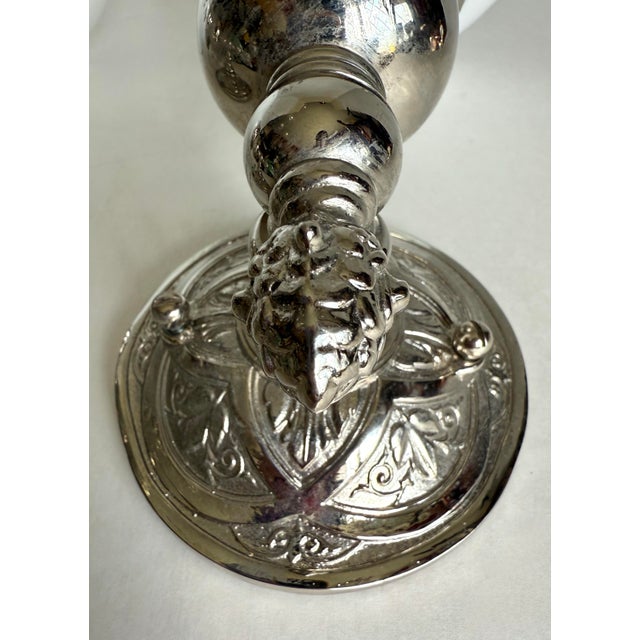 Late 20th Century Late 20th Century Pair of Art Deco–Inspired Chrome & Opal (Milk) Glass Bathroom Wall Sconces For Sale - Image 5 of 12