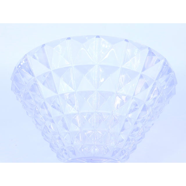 Vintage Geometric Diamond Relief Patterns Crystal Bowl For Sale In Madison - Image 6 of 8