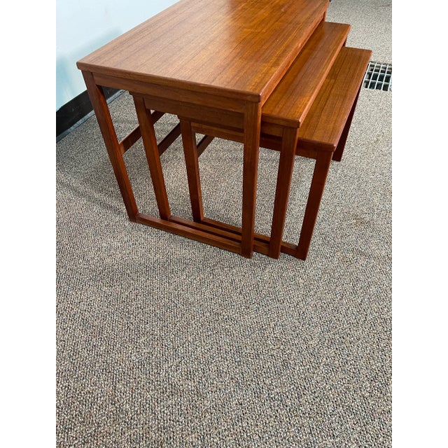 Mid-Century Modern Mid 20th Century Mid Century Modern Nesting Tables by Seffle Mobelfabrik - Set of 3 For Sale - Image 3 of 13