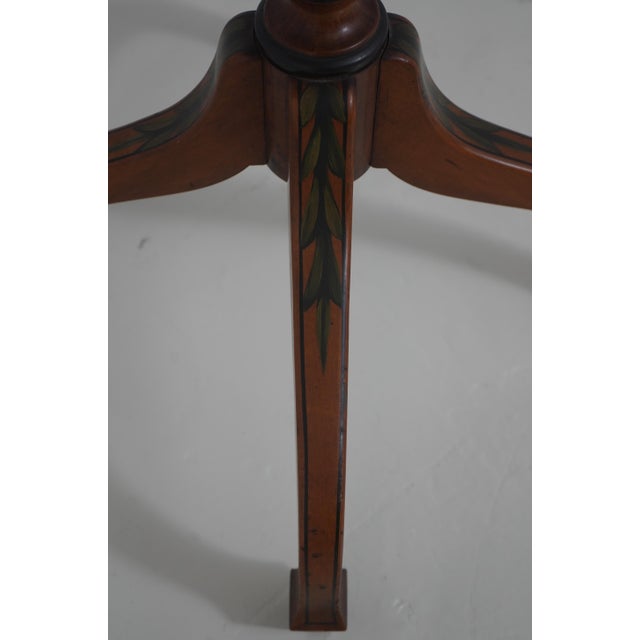 Pair of Vintage Adams Style Oval Inlaid Pedestal Tables For Sale - Image 9 of 13