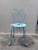 Antique French Wrought Iron Heart-Back Bistro Chairs, Pair, Original Chippy Blue Paint For Sale - Image 10 of 10