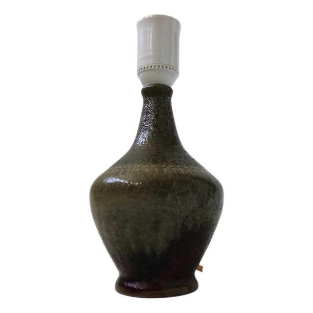 Vintage Handmade Ceramic Table Lamp by Yngve Blixt for Höganäs, Sweden For Sale