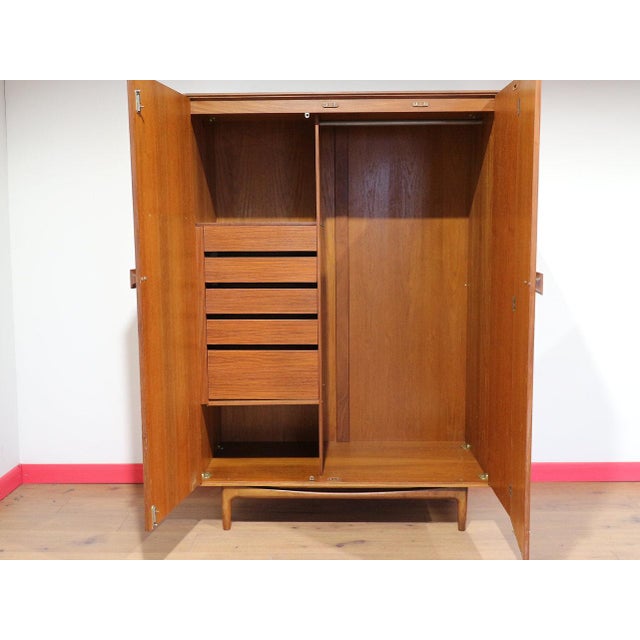 Mid Century Modern Vintage Teak Armoire Wardrobe Danish Kofod Larsen by G Plan For Sale - Image 10 of 15