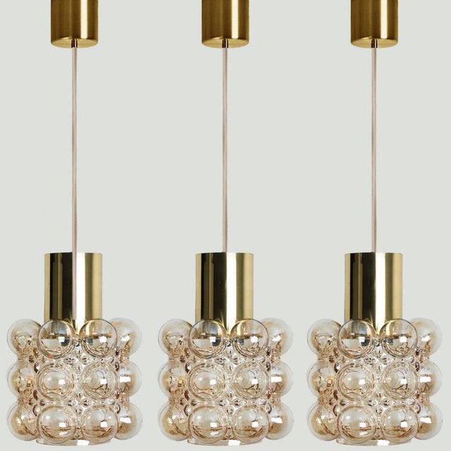 Amber Glass Pendant attributed to Helena Tynell for Glashütte Limburg, 1960s For Sale - Image 14 of 18