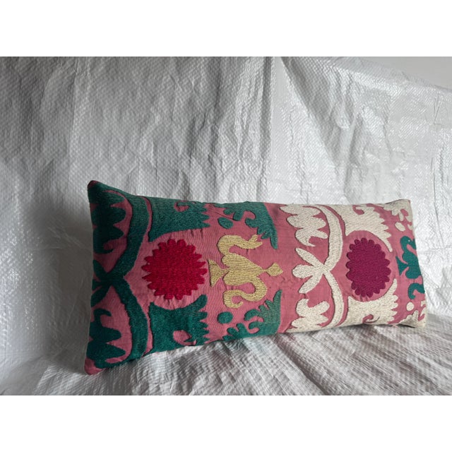 Mid-Century Modern 1900s Antique Suzani Pillow For Sale - Image 3 of 4