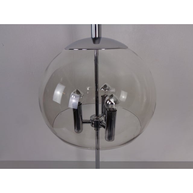 Glass and Chrome-Plated Ball Table Lamp, Italy, 1960s For Sale - Image 12 of 16