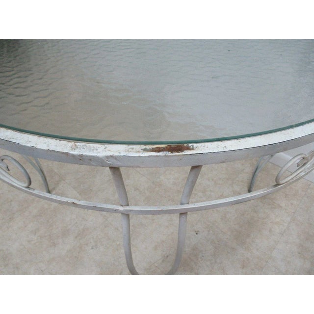 Vintage Round Iron Outdoor Dinette Table For Sale - Image 9 of 11