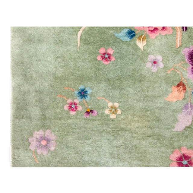 Green Mid 20th Century Chinese Art Deco Rug For Sale - Image 8 of 12
