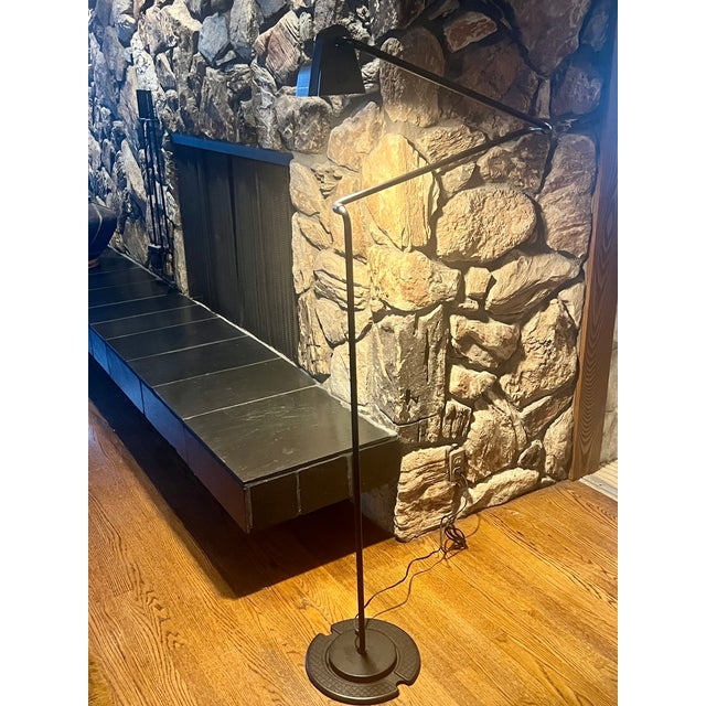 Contemporary 1980s Hannes Wettstein for Belux Postmodern "N-Frame" Black Floor Lamp For Sale - Image 3 of 9