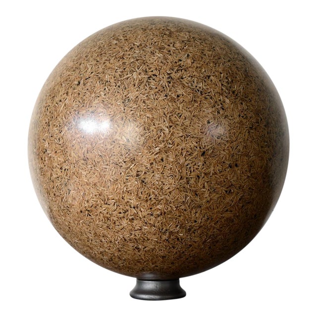 Rice Husk Lucite Sphere Sculpture For Sale