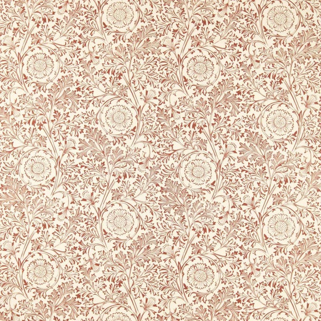 Morris & Co. Chamomile Fabric in Russet For Sale